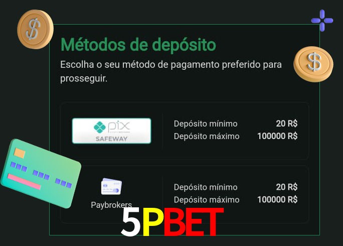 O cassino 5Pbet oferece uma grande variedade de métodos de pagamento